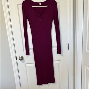 BP burgundy Long Sleeve Bodycon Dress